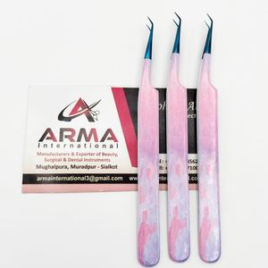 แหนบต่อขนตาปลายสั้น 45 องศา พร้อมโลโก้แบบกำหนดเอง พิมพ์ลายหินอ่อน จับถนัดมือ แข็งแรง ทนทาน - Product Image 1