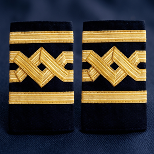 Hombreras de Rango para Hombre, Bordado Dorado, Tela Negra, Insignia de Uniforme, Talla Adulto, Epaulettes, Accesorios de Uniforme - Product Image 1