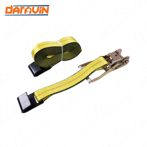 Sangles d'arrimage à cliquet jaunes pour camions, sangles personnalisées de haute qualité du Vietnam avec crochet plat pour treuil - Product Image 4