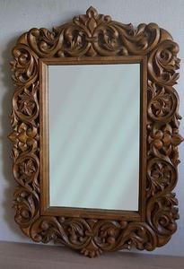 Luxury Handcrafted Solid Wood Wall <b>Mirror</b> Frame Ornate Royal Victorian Floral Scroll Carving Brown - Product Image 4