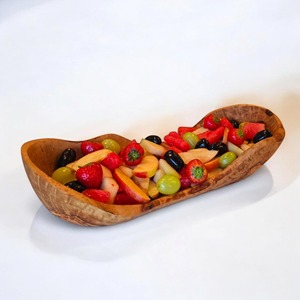 Handmade Wooden Charger Platter Vintage Irregular Natural Wood Serving Wooden Bowl Dish For Home <b>Kitchen</b> Decoration - Product Image 2
