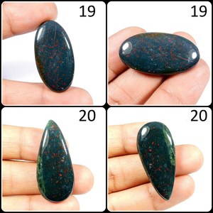 Cabochon en pierre de sang naturelle |   Pierre précieuse Héliotrope verte et rouge |   Bijoux faits à la main en pierre |   Cabochon de cristal de guérison - Product Image 3