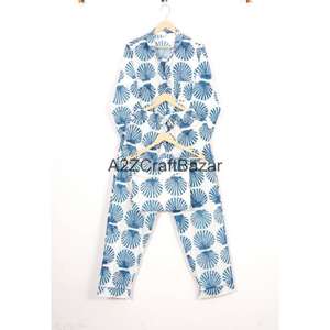 Conjunto de Pijamas de Algodón 100% al por Mayor, Pantalones Largos Casuales, Mangas Largas, Ropa de Dormir Gruesa para Otoño e Invierno, Cintura Elástica para el Hogar - Product Image 5