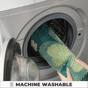 Tapis de salle de bain en microfibre personnalisés, élégants, aux motifs vibrants, en peluche tuftée, doux et absorbants, avec support antidérapant en TPR, pour la porte - Product Image 5