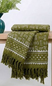 Manta Decorativa de Algodón Ecológico con Estampado a Mano, Hecha a Mano en India, para Sofá y Cama - Product Image 5