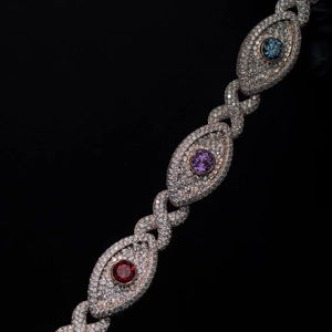 Pulsera de eslabones estilo hip hop con incrustaciones de diamantes de moissanita incoloros en plata de ley 925, joyería de lujo brillante para raperos, ideal para fiestas. - Product Image 1