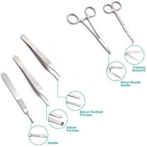 Kit de Práctica de Sutura Premium de 21 Piezas para Estudiantes de Medicina, Incluye Instrumentos Quirúrgicos Básicos y Almohadillas, en Venta - Product Image 2