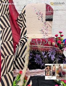 Colección Premium de Salwar-Suit y Dupatta de Algodón para Uso Casual con Estampado y Bordado, Semi-Confeccionado, Proveedor Indio - Product Image 6