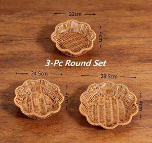 Panier en rotin tressé multi-formes, parfait pour servir le pain et les fruits, et organiser la table à manger, vente en gros en provenance d'Inde - Product Image 2