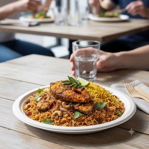 Assiette ronde biodégradable en bagasse blanche de 12 pouces – Vaisselle jetable écologique pour service de fête, restaurant, restauration - Product Image 3