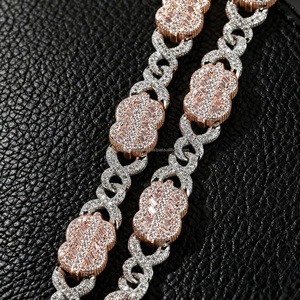 Collier et bracelet en argent plaqué avec signe dollar en moissanite, chaîne cubaine hip-hop, bijoux, cadeau d'anniversaire pour mariage, fête ou occasion spéciale - Product Image 4