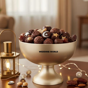 Bol à chocolat en métal de qualité supérieure, design traditionnel, bol à bonbons de luxe, forme ronde, bol à chocolat décoratif en métal - Product Image 4