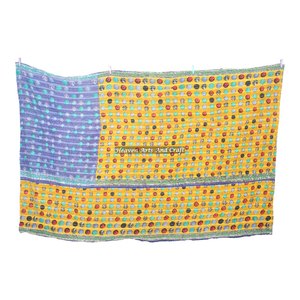 Patch Work Kantha <b>Quilt</b> Hand Made Sari Blanket Bedspread Patch Cotton Sari <b>Throw</b> Kantha Vintage Indian Sari Fabric Indian Revers - Product Image 5