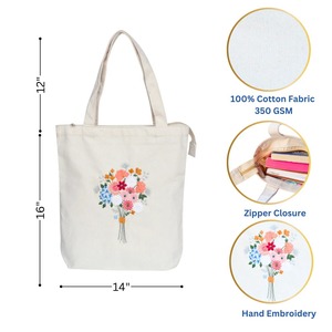 Sac fourre-tout élégant à poignée en corde rayée, en toile de coton, pour femme, usage quotidien, prix raisonnable, avec fermeture éclair, très demandé - Product Image 3