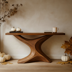 Handmade Modern Side <b>Table</b> Unique <b>Wooden</b> Console <b>Table</b> for Entryway Dining or Hotel <b>Rustic</b> Home Decor - Product Image 1