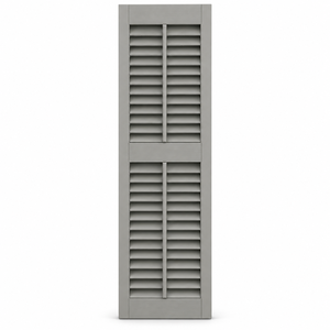 Volets en bois massif gris, panneaux de fenêtre à lamelles traditionnels pour la maison et le bureau - Product Image 1