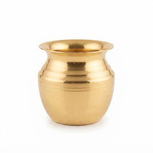Kalash en laiton fait main, Kalash de Pooja, Décoration religieuse pour la maison, Pot décoratif en métal, Cadeau de culte hindou, Vente en gros, Fournisseur OEM personnalisé - Product Image 1