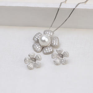 ชุดเครื่องประดับเงินแท้ S925 สไตล์ญี่ปุ่น-เกาหลี สำหรับทำเครื่องประดับ DIY พร้อมจี้ไข่มุก ลายดอกไม้ สำหรับผู้หญิง อุปกรณ์เปล่าสำหรับทำเครื่องประดับ - Product Image 2