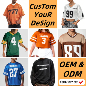 Women Mesh Crop Football Jersey Shiny <b>Patchwork</b> Number 99 Oversized Streetwear Sport Crop Top Custom - Product Image 6