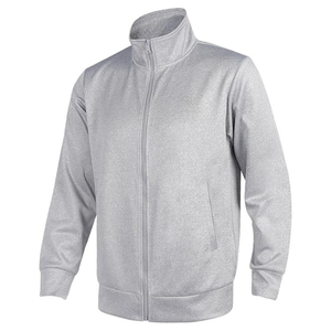 Conjunto deportivo gris sólido para hombre, chaqueta con cremallera y pantalones jogger - Product Image 4