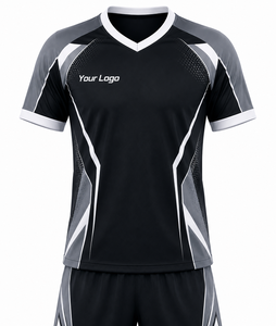 Maillot de football personnalisé pour homme, col en V, manches courtes, imprimé géométrique, polyester respirant, uniformes de football - Product Image 1