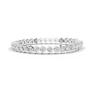 Bracelet tennis classique en diamants ronds cultivés en laboratoire, serti en or blanc 18 carats, pour un usage quotidien au bureau, mariage, fiançailles, pour femmes - Product Image 1