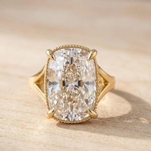 DEF Color VS VVS Clarity IGI Certified <b>Cushion</b> & <b>Round</b> Lab Diamond 10K 14K 18K Solid Gold Hidden Halo Ring Fine Engagement Ring - Product Image 1