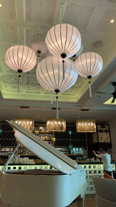 Lanterne en bambou artisanale du Vietnam, en satin, pour restaurant, fête, décoration de mariage, à suspendre, avec housse en tissu de soie DIY, colorée, vente en gros, exportation - Product Image 1