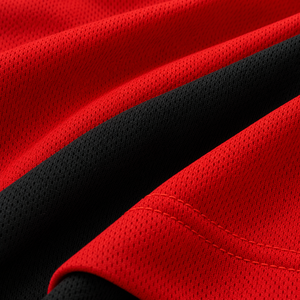 Jersey de Hockey sobre Hielo para Hombre, Rojo y Negro a Rayas, Cuello en V, Manga Larga, Tejido de Poliéster que Absorbe la Humedad - Product Image 6