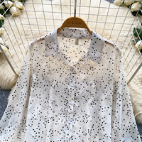 Blusas Casuales de Manga Larga para Otoño, Camisas de Mujer con Estampado de Lunares, Tops Casuales para Mujer, Ropa al por Mayor