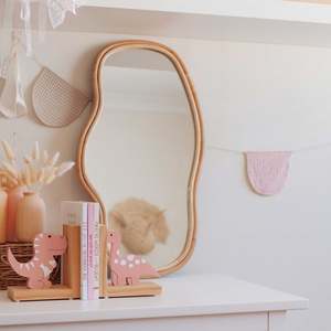 Brand New Luxury Home Decor Rattan Wall <b>Mirrors</b> Big Bling <b>Mirror</b> With <b>Curvy</b> Edge for Living Room Decoration - Product Image 5