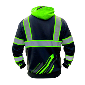 Sweat à capuche de sécurité 2026 haute visibilité, réfléchissant, imperméable, à LED clignotantes, séchage rapide et respirant, avec logo et couleur personnalisables - Product Image 2