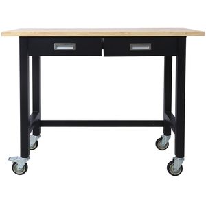 Banco da Lavoro in Legno di Bambù Resistente da 48 Pollici con Cassetto Portaoggetti, Carrello Utilitario Portatile, Tavolo da Lavoro per Garage, Casa, Ufficio, Banco da Lavoro da 20 Pollici - Product Image 4