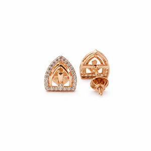 Pendientes Geométricos de Diamantes en Oro Rosa de 18K para Mujer, Acabado Pulido, Minimalistas, Regalo para Boda o Fiesta, Joyería Fina - Product Image 4