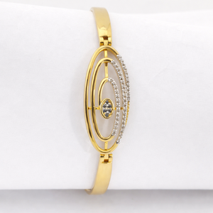 Brazalete de Oro Rosa de 18 Quilates con Diamantes para Mujer, Joyería Fina Geométrica Minimalista, Regalo para Bodas, Fiestas y Uso Diario - Product Image 2