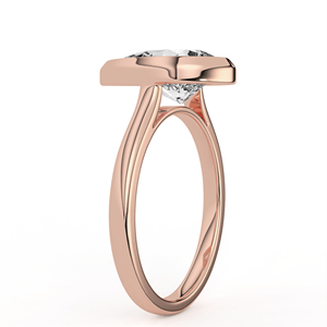 แหวนเพชรทรงลูกแพร์ 2.59 กะรัต ทอง 14K 18K เพชรเลี้ยงในห้องปฏิบัติการ ดีไซน์เรียบหรู แหวนหมั้นเพชรเม็ดเดี่ยวทรงสเต็ปคัท แหวนแต่งงานแบบโมเดิร์นขอบเพชร - Product Image 5