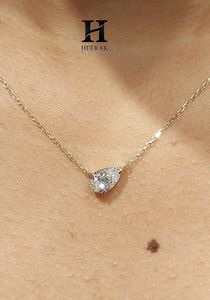 Pendentif en diamant de laboratoire taille poire certifié IGI |   Collier solitaire en or jaune 14 carats en forme de larme pour femme - Product Image 6