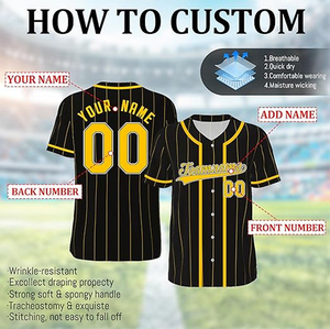 100% Polyester Adult Custom Solid Color Baseball Jersey with Quick Dry V-neck Half Sleeve Sports Team Uniform - Product Image 2