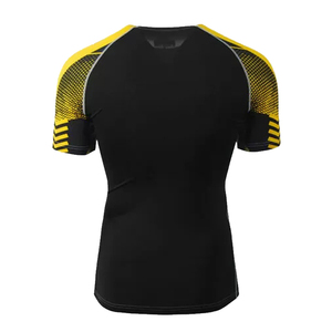 Rashguard de haute qualité pour homme, manches courtes, col rond, vêtement d'entraînement de combat, vêtement de sport, rashguard avec design personnalisé - Product Image 4
