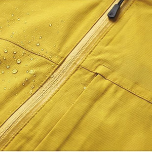 Veste de cyclisme et imperméable jaune pour homme, coupe régulière, en polyester, résistante à l'eau, avec fermeture éclair et col montant - Product Image 4