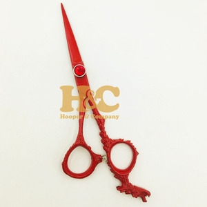 Ciseaux de coiffure professionnels en acier inoxydable avec poignée dragon personnalisée, droits, pour droitiers, tranchants, nouveau style - Product Image 4