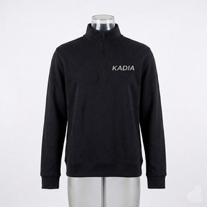 Sudadera con capucha de punto sólido para hombre con cremallera frontal, cuello alto, chaqueta de invierno, transpirable, con logotipo personalizado - Product Image 6