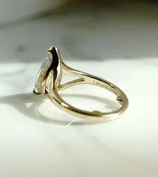 Best Quality 2 Ct IGI Certified Pear Cut Natural Diamond Women's 10K Solid <b>Gold</b> Rhodium Plated D Color 4gm <b>Vintage</b> <b>Ring</b> - Product Image 5