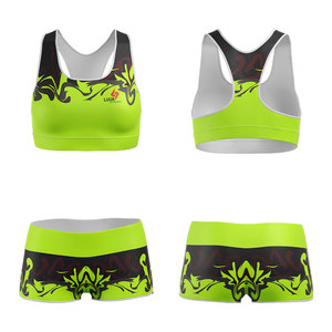 OEM Customized <b>Crop</b> <b>Top</b> High Waist Shorts High <b>Support</b> Bra Set Camouflage Print Spandex Polyester Women Yoga Gym Workout Wear - Product Image 4