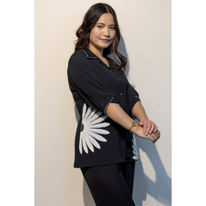 SIENNA Women Black <b>Shirt</b> Casual Lightweight Comfortable Fabric Smart Fit Everyday Wear Top - Product Image 4