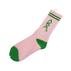Pink Green <b>Socks</b> Women One Size Fits Most Crew <b>Socks</b> Casual Fashion Cotton <b>Socks</b> Athletic Style Comfortable Footwear - Product Image 1