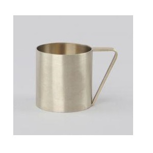 Mugs à café en acier inoxydable brillant à paroi simple, élégants, finition poli miroir et métal mat. - Product Image 4