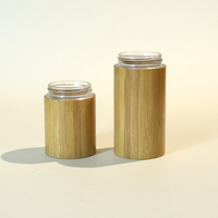 Vente en gros directe d'usine, pot en verre coloré écologique personnalisé, bouchon à vis en bambou naturel à l'épreuve des enfants, poudre libre, crème pour le soin de la peau