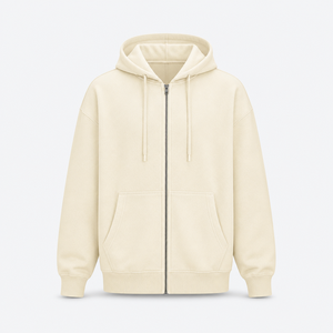 Sweat-shirt à capuche unisexe à fermeture éclair intégrale, personnalisé, décontracté, léger, en molleton, style streetwear, 100% coton - Product Image 1