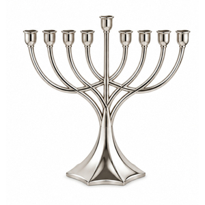 Ménorah Hanouka moderne en laiton martelé à 9 branches, porte-bougie en bronze antique, décoration de centre de table juive Hanouka, vente en gros - Product Image 6